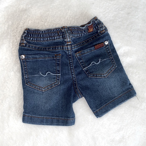 7 For All Mankind baby Toddler size 12m Jean Shorts very cute, comfy and trendy. - Picture 1 of 7